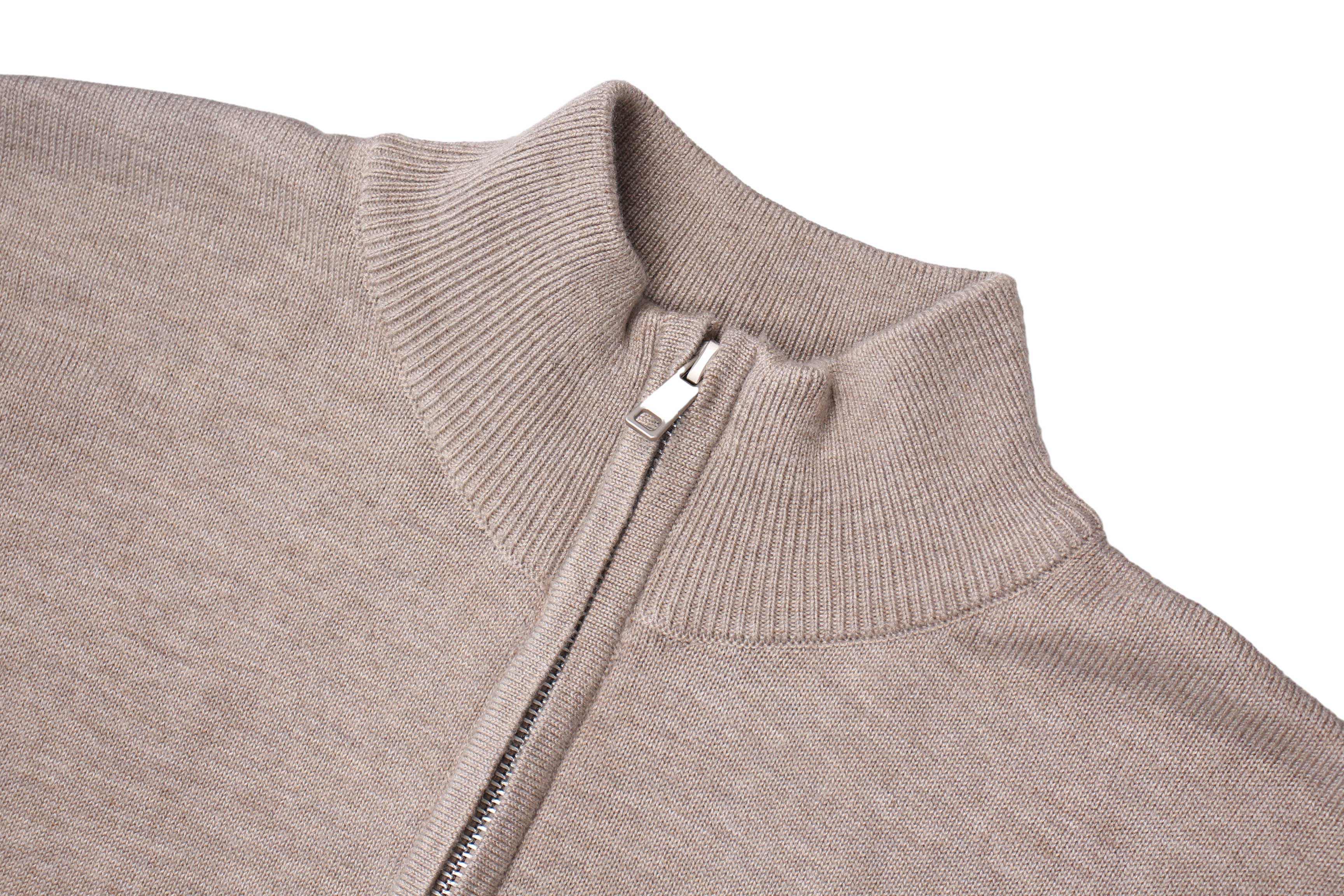 CASHMERE HALF ZIP - MOKKA