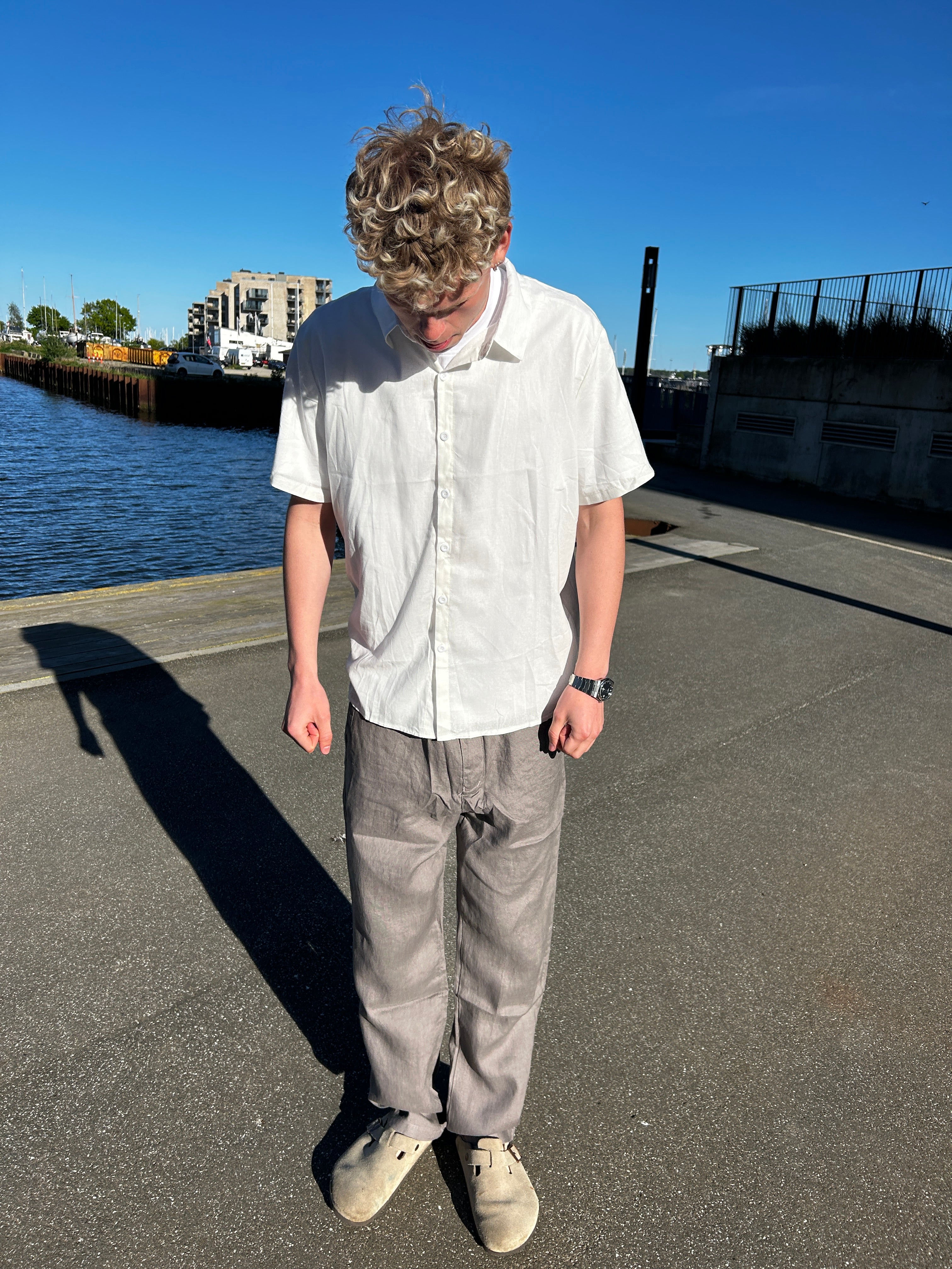 KORTÆRMET HØRSKJORTE - HVID