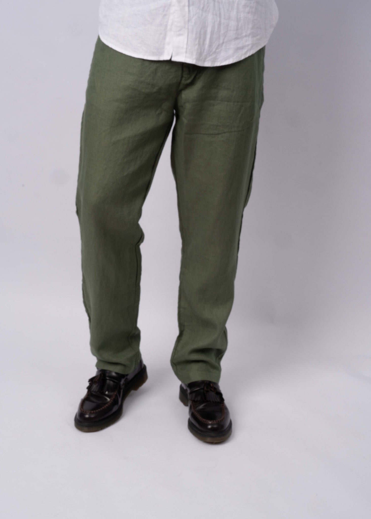 100% HØRBUKSER - OLIVEN GRØN