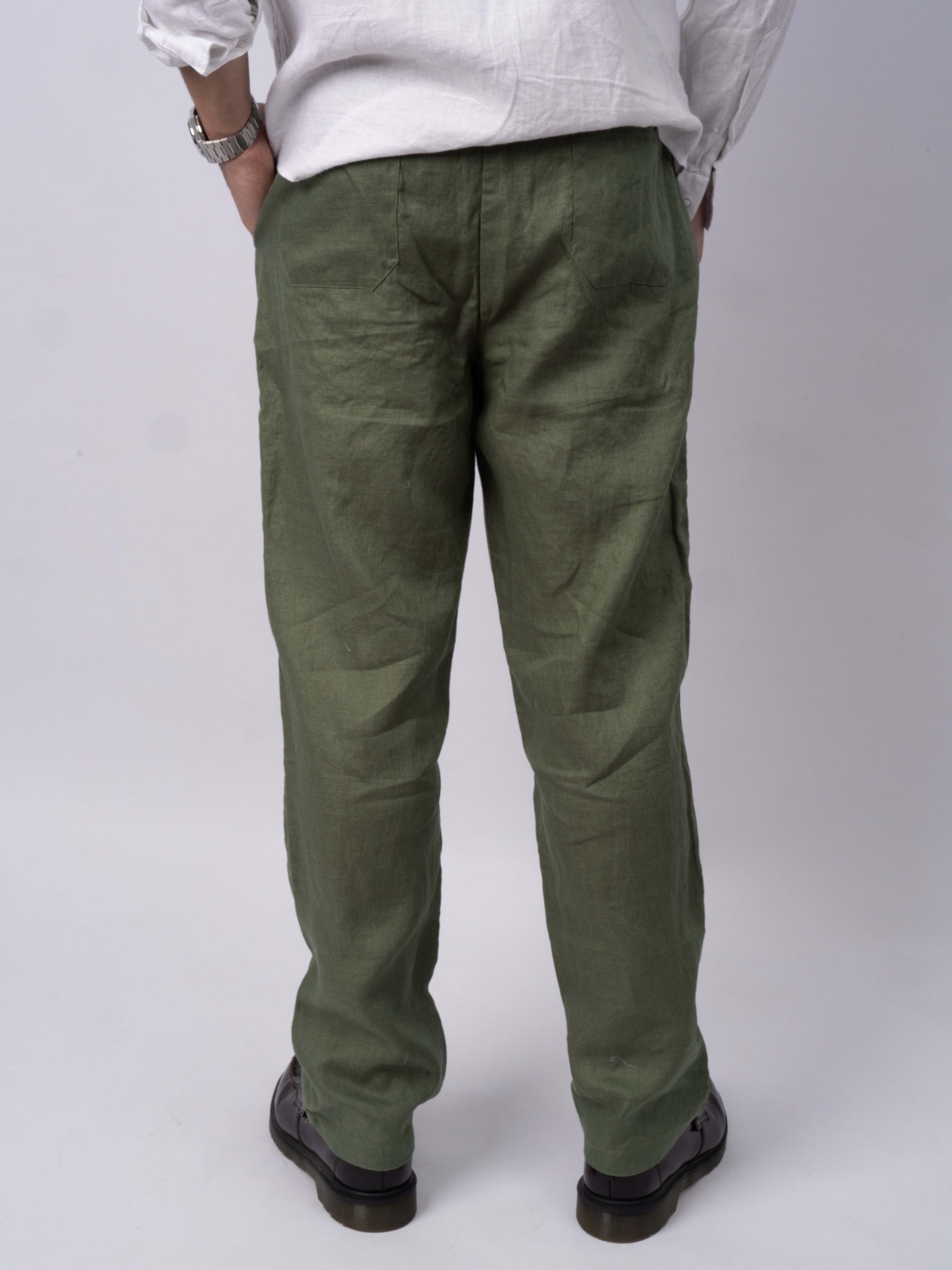 100% HØRBUKSER - OLIVEN GRØN