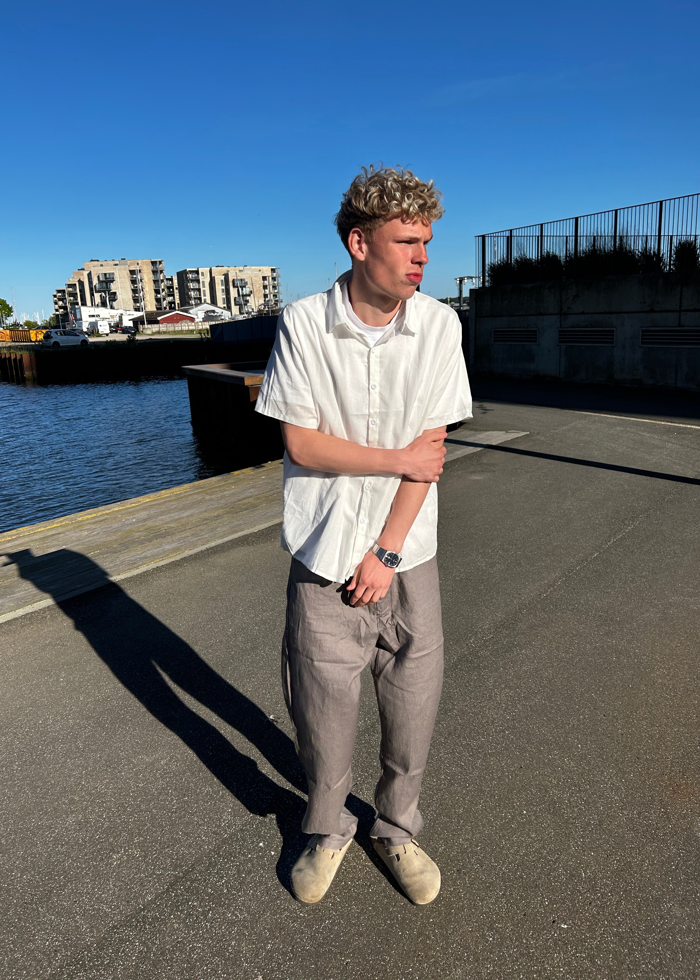 KORTÆRMET HØRSKJORTE - HVID