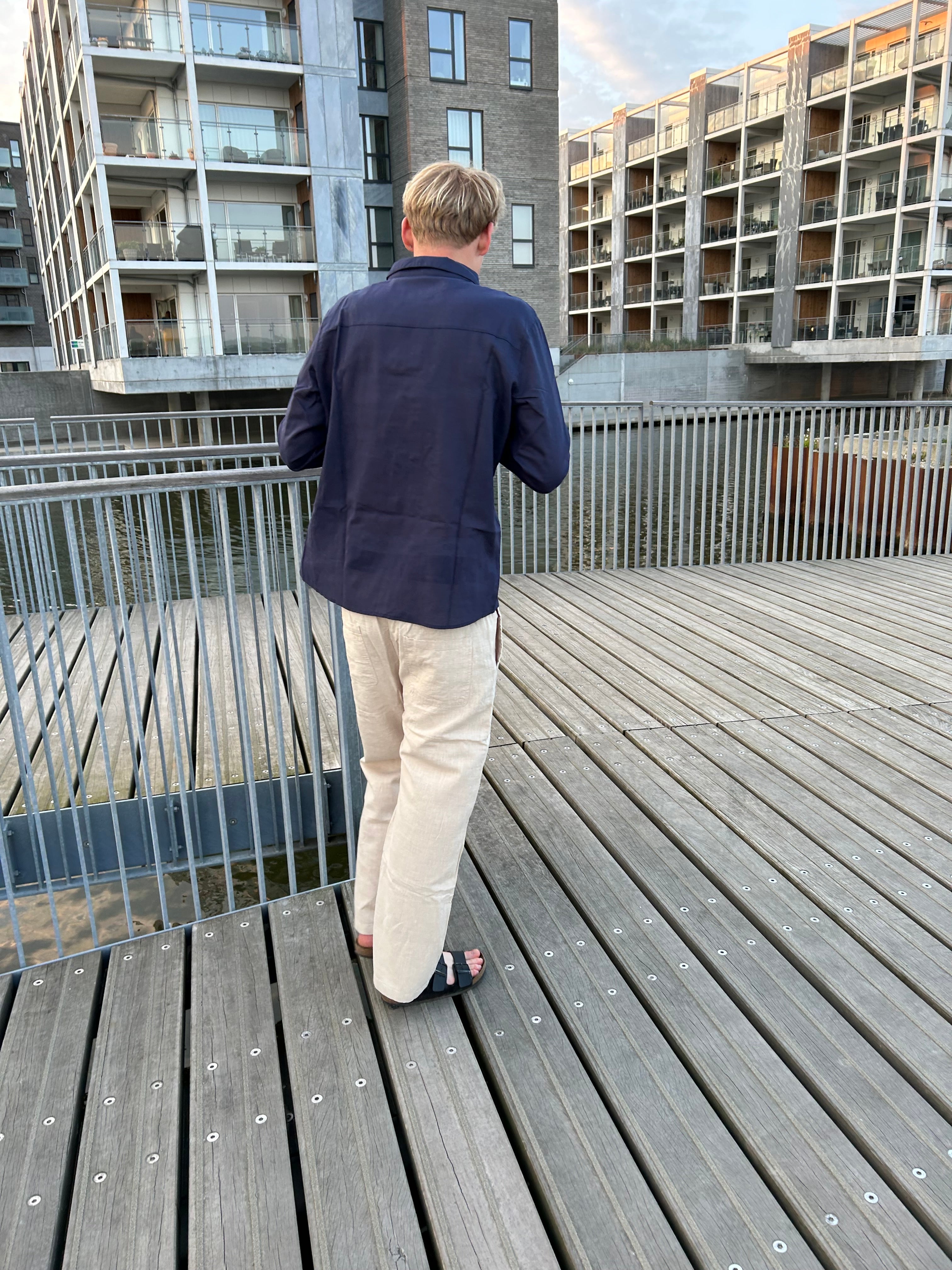 LANGÆRMET HØRSKJORTE - NAVY