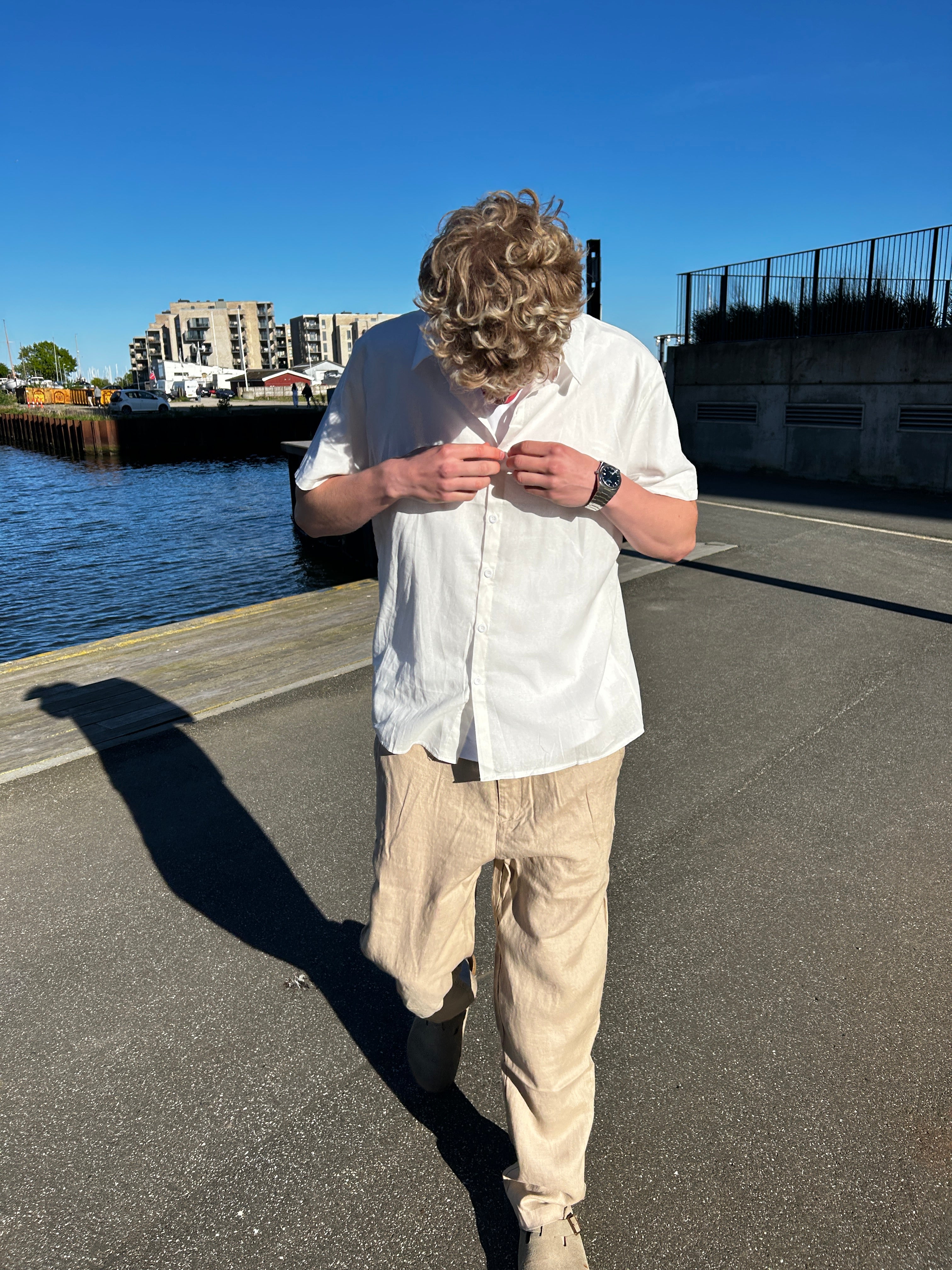 KORTÆRMET HØRSKJORTE - HVID