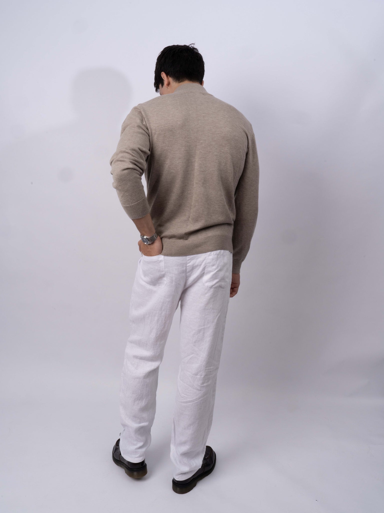 CASHMERE HALF ZIP - MOKKA