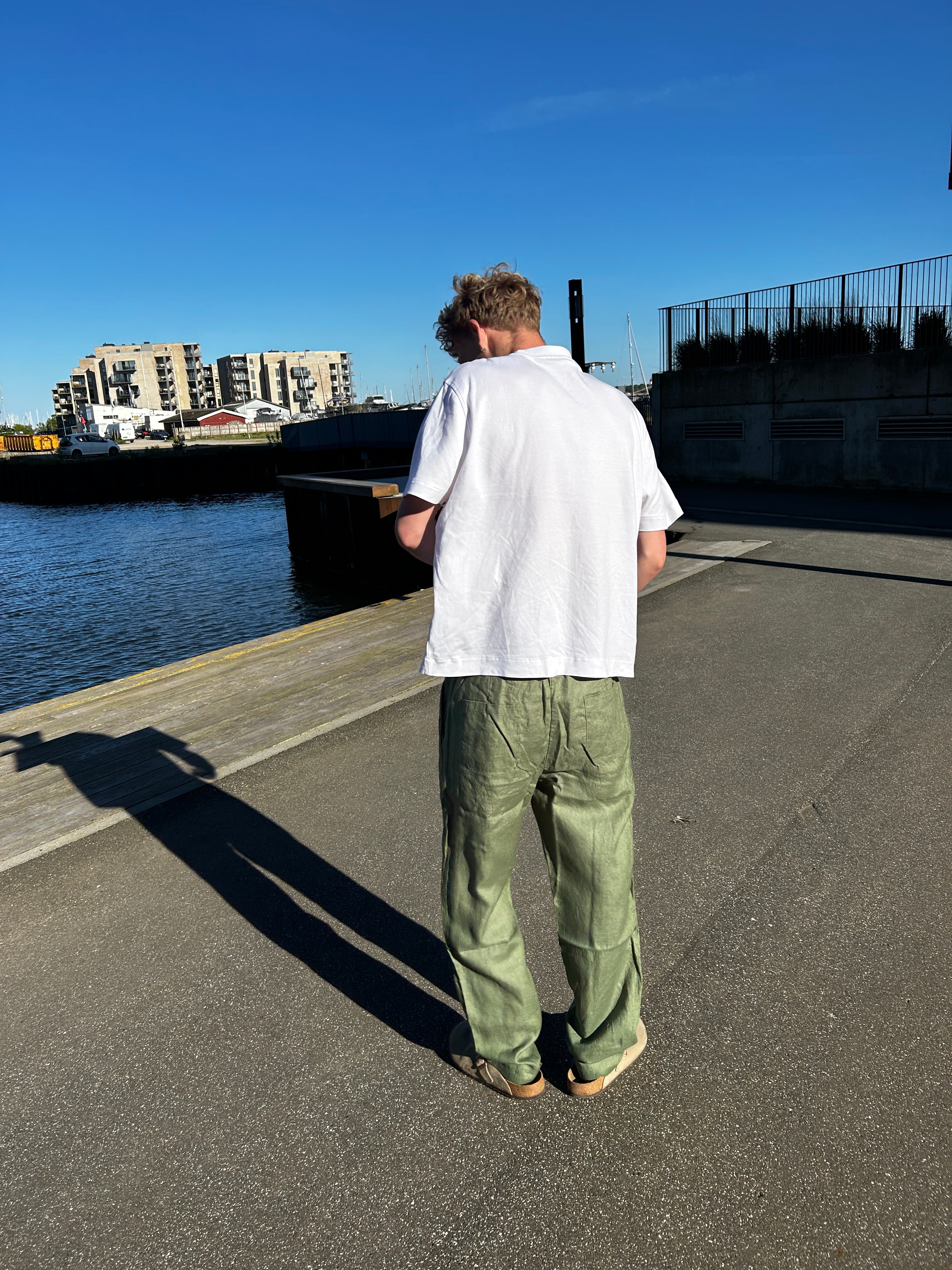 100% HØRBUKSER - OLIVEN GRØN