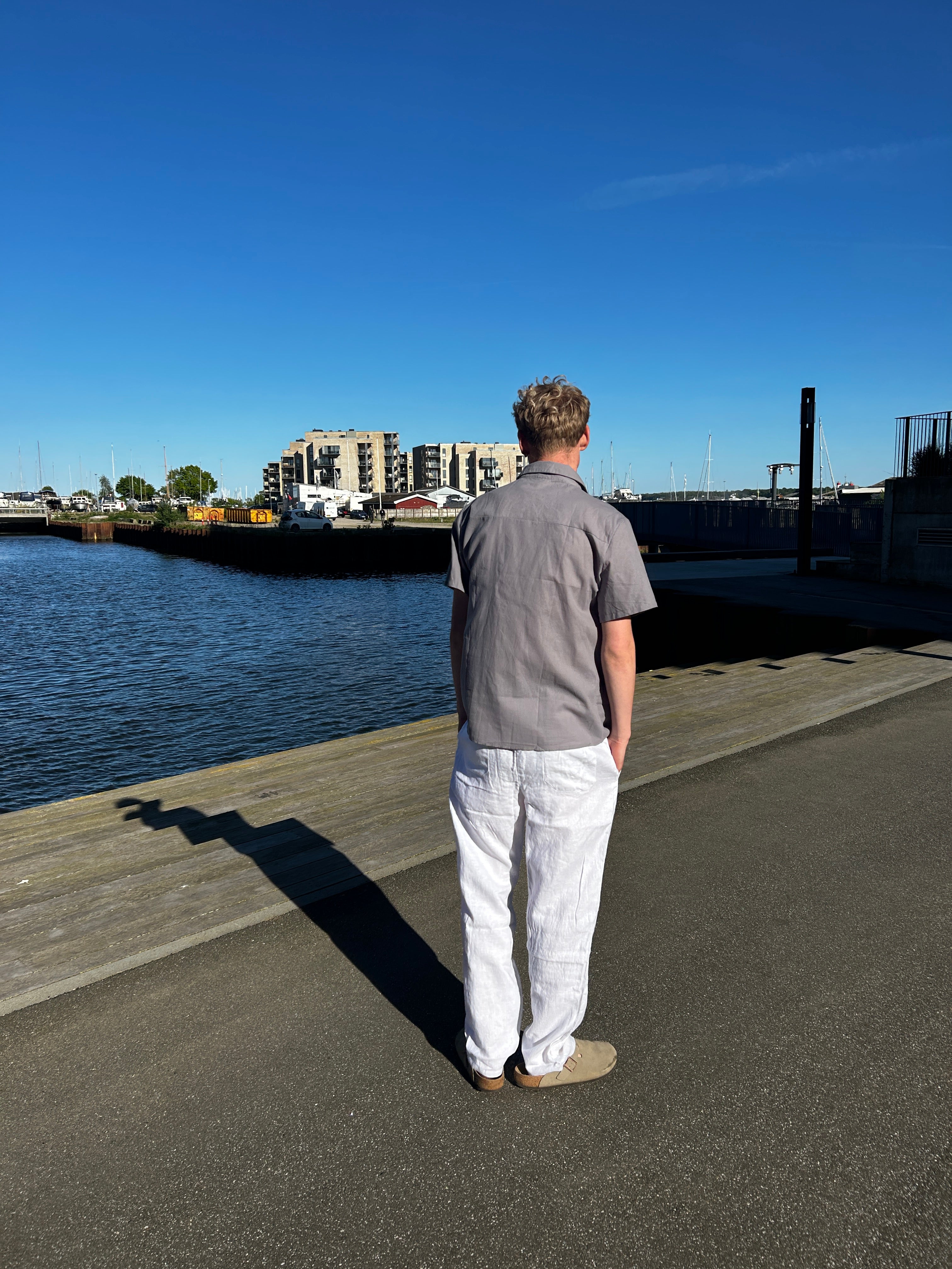 KORTÆRMET HØRSKJORTE - GRÅ