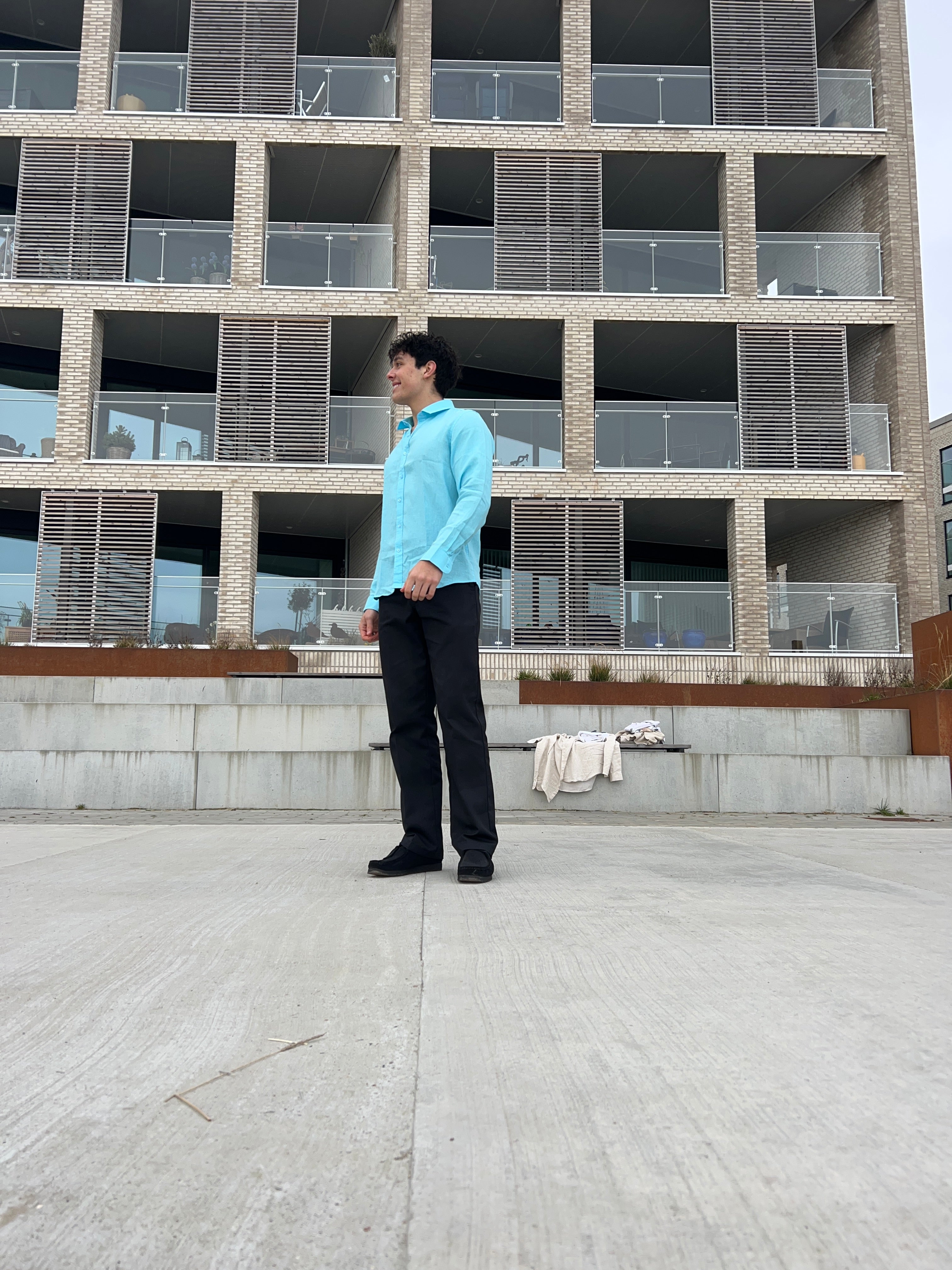 LANGÆRMET 100% HØRSKJORTE - FESTFARVEN