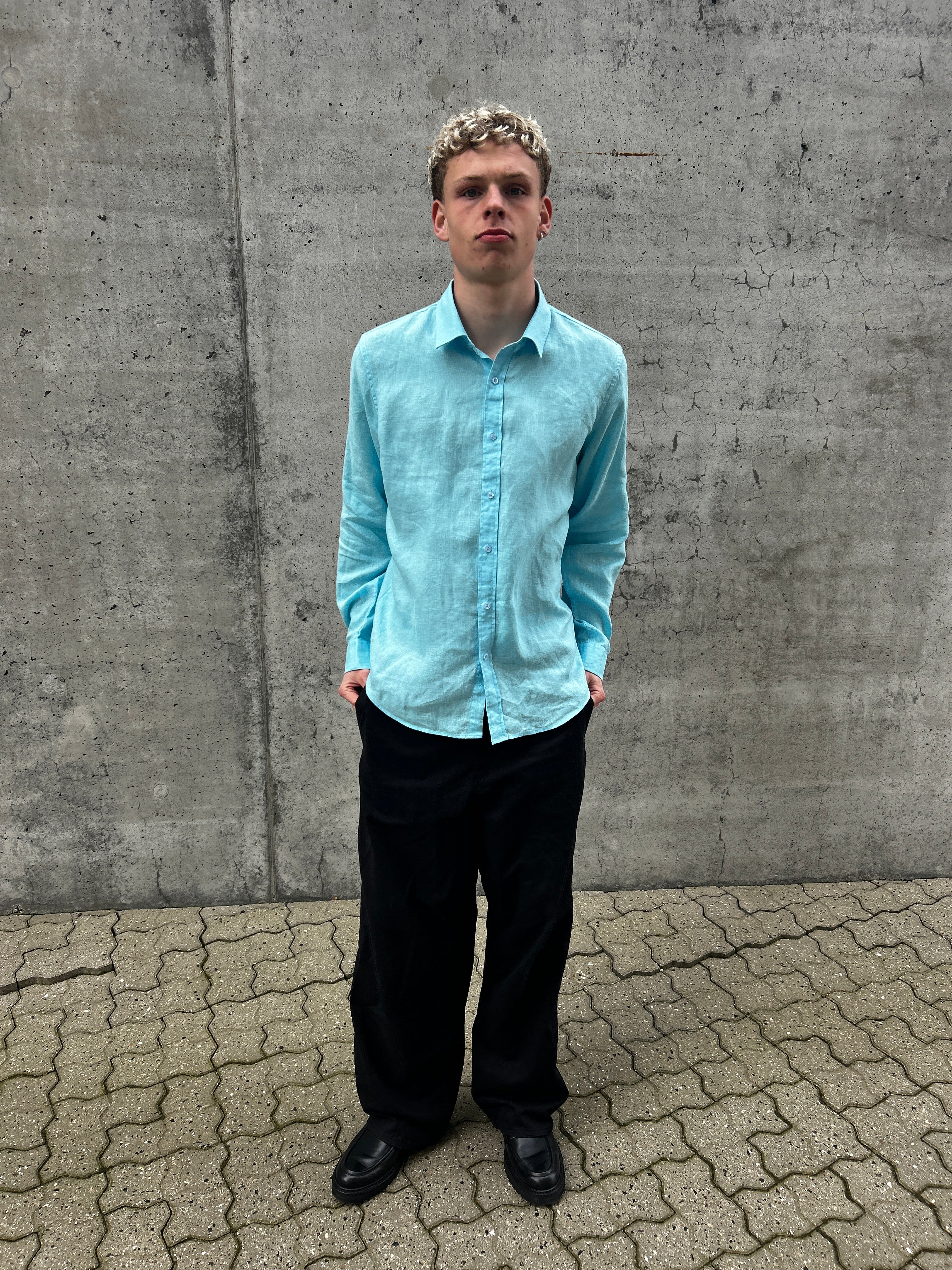 LANGÆRMET 100% HØRSKJORTE - FESTFARVEN