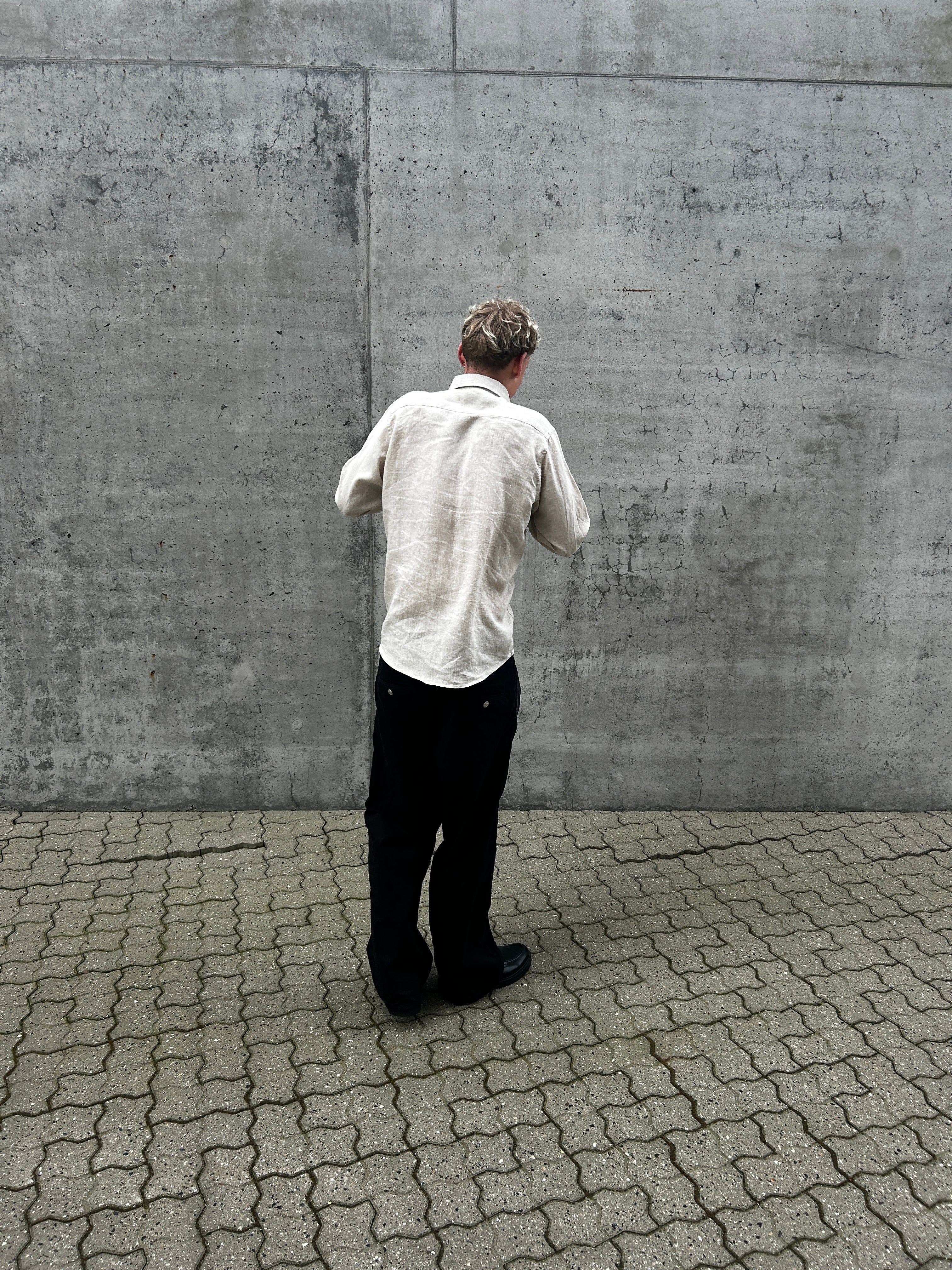 LANGÆRMET 100% HØRSKJORTE - BEIGE