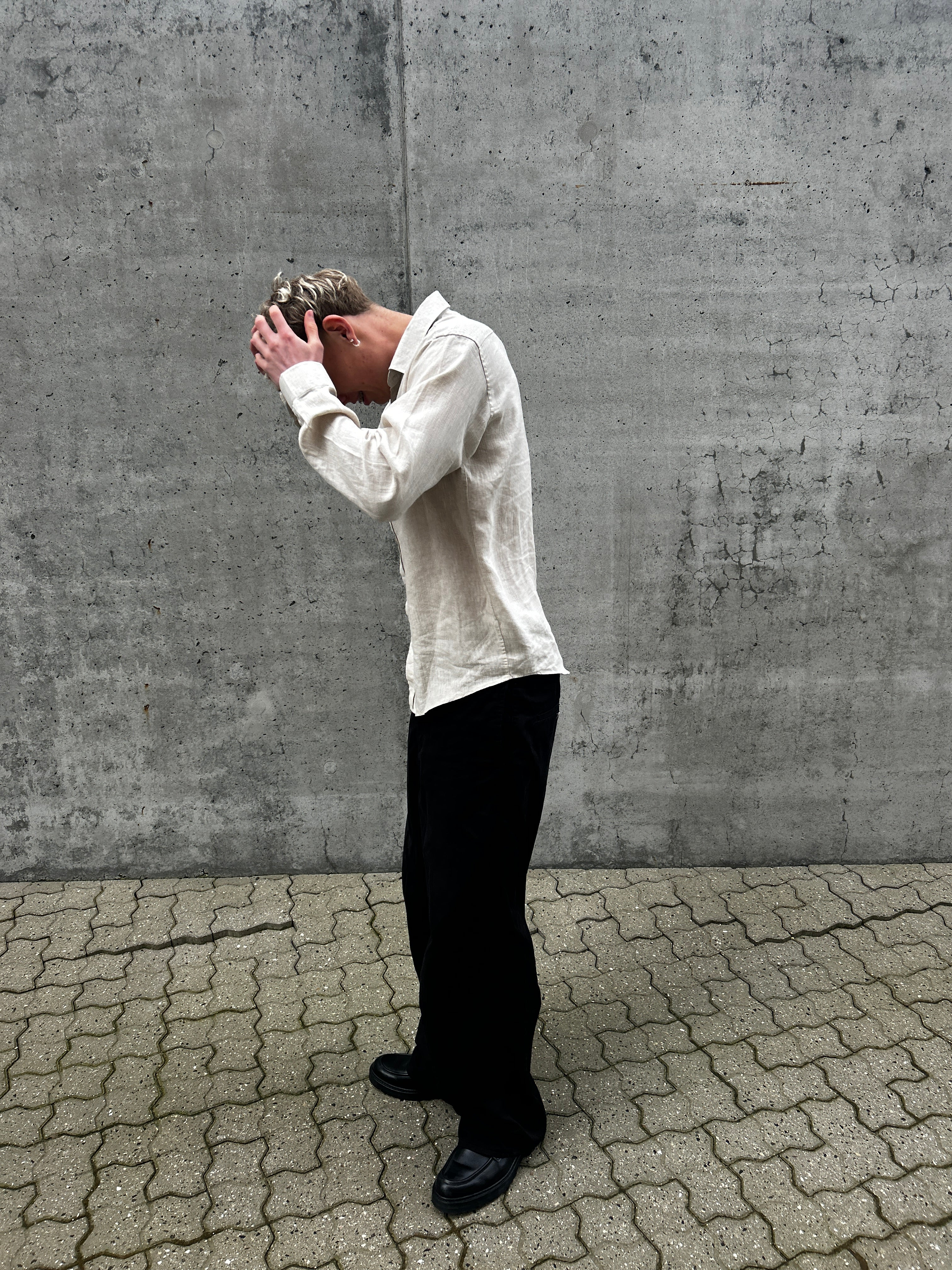 LANGÆRMET 100% HØRSKJORTE - BEIGE