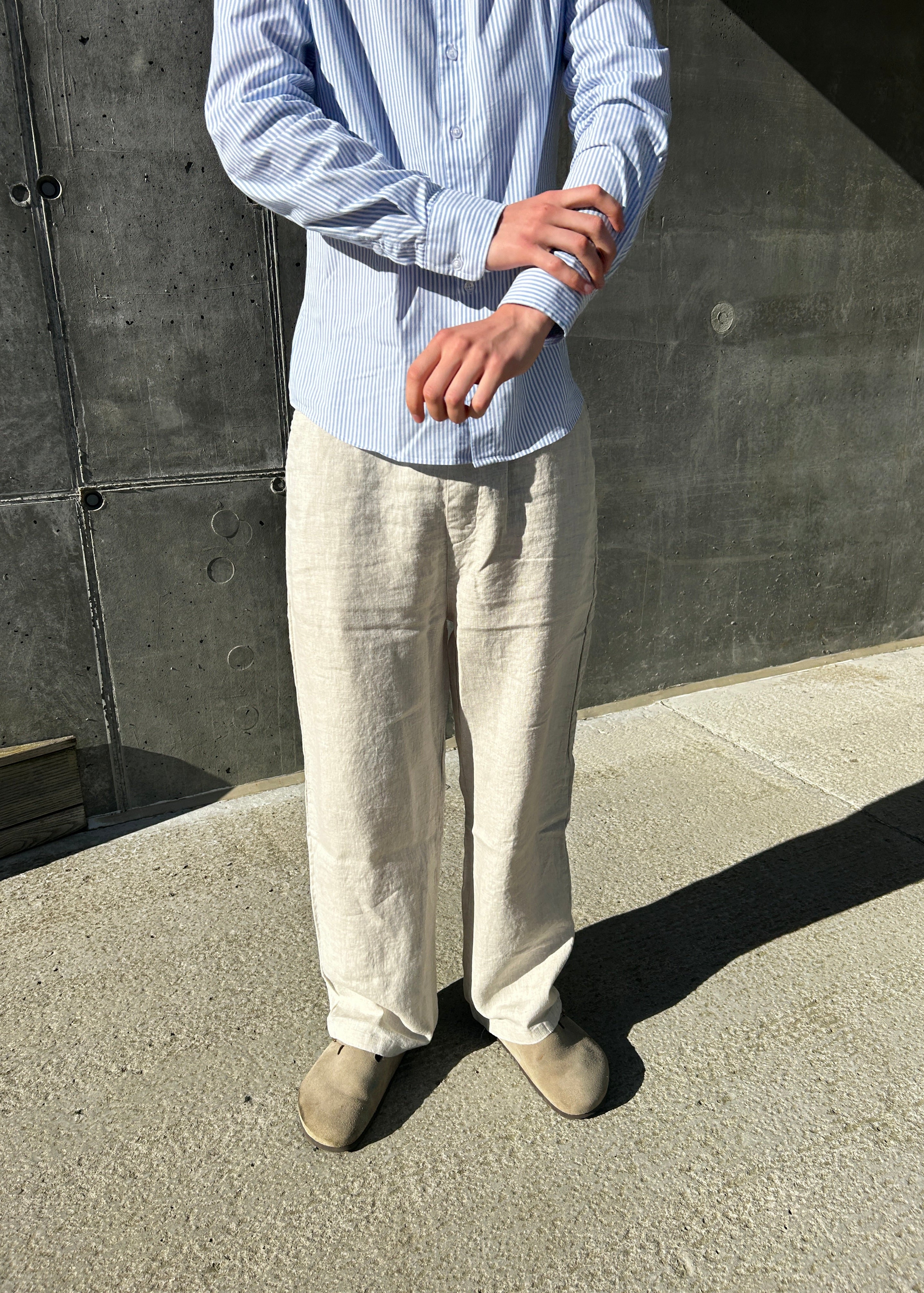 BAGGY HØRBUKSER - BEIGE