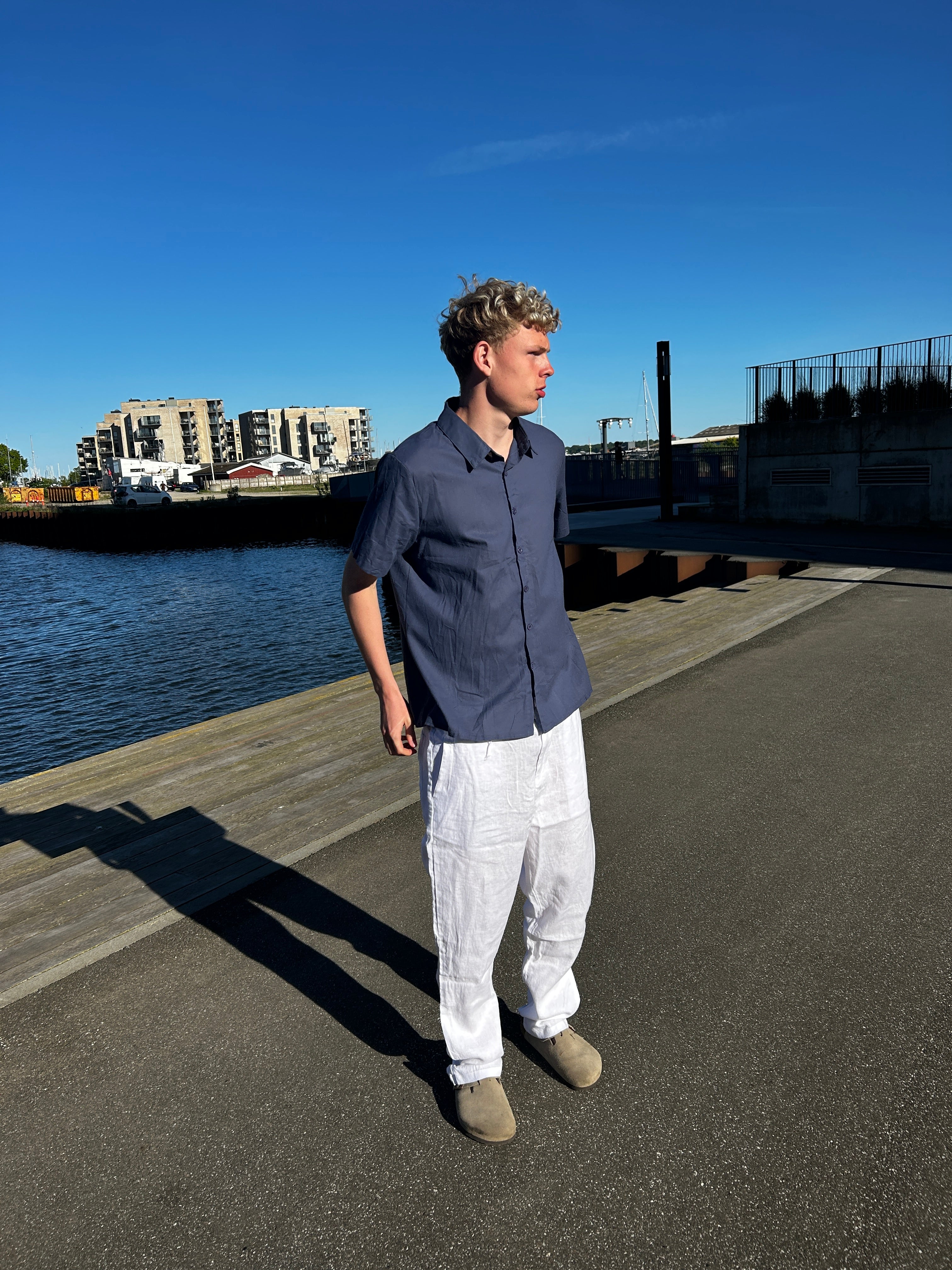 BAGGY HØRBUKSER - HVIDE