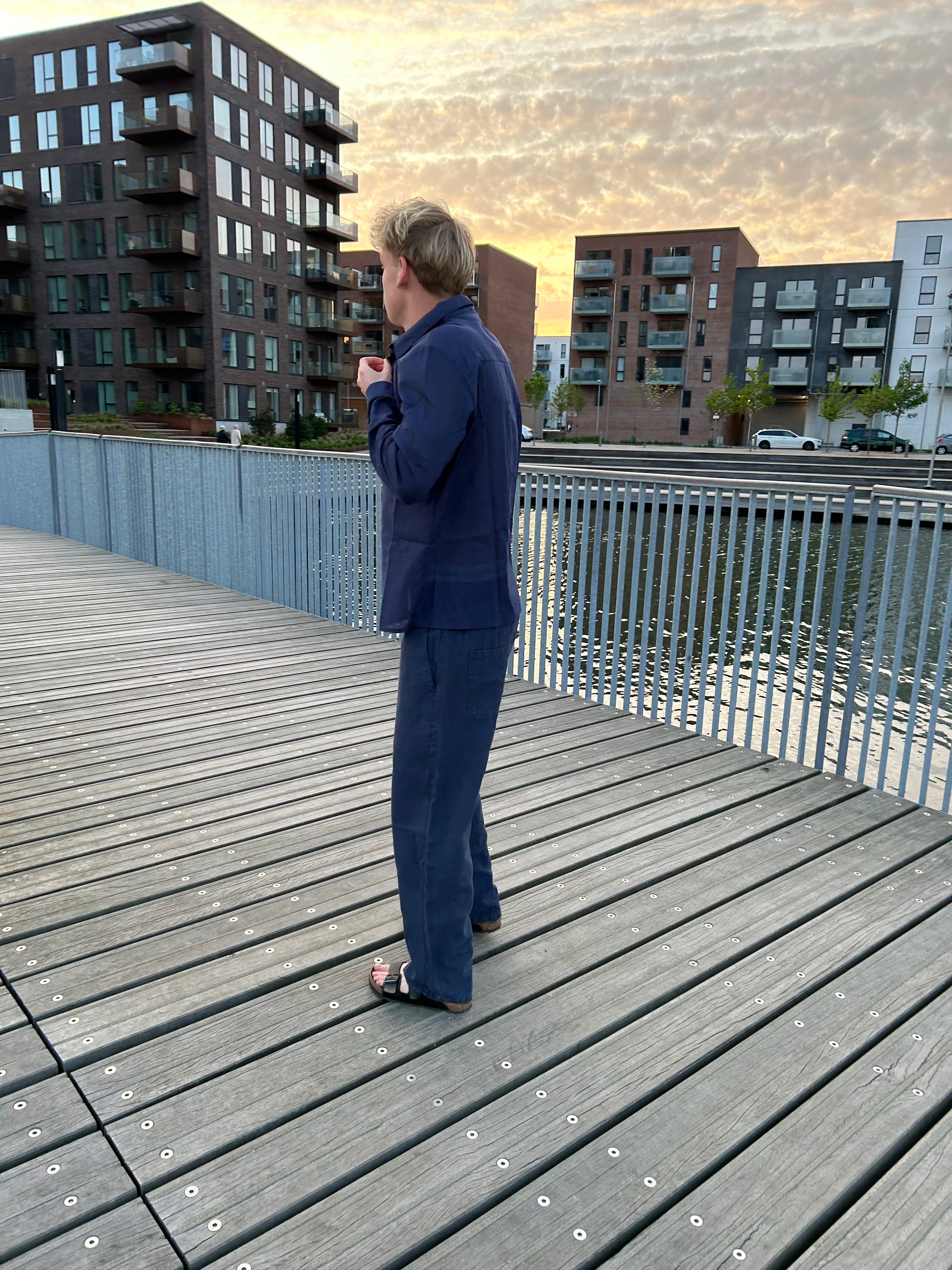 Sommer hørbukser 2.0 (Navy - Regular pasform)