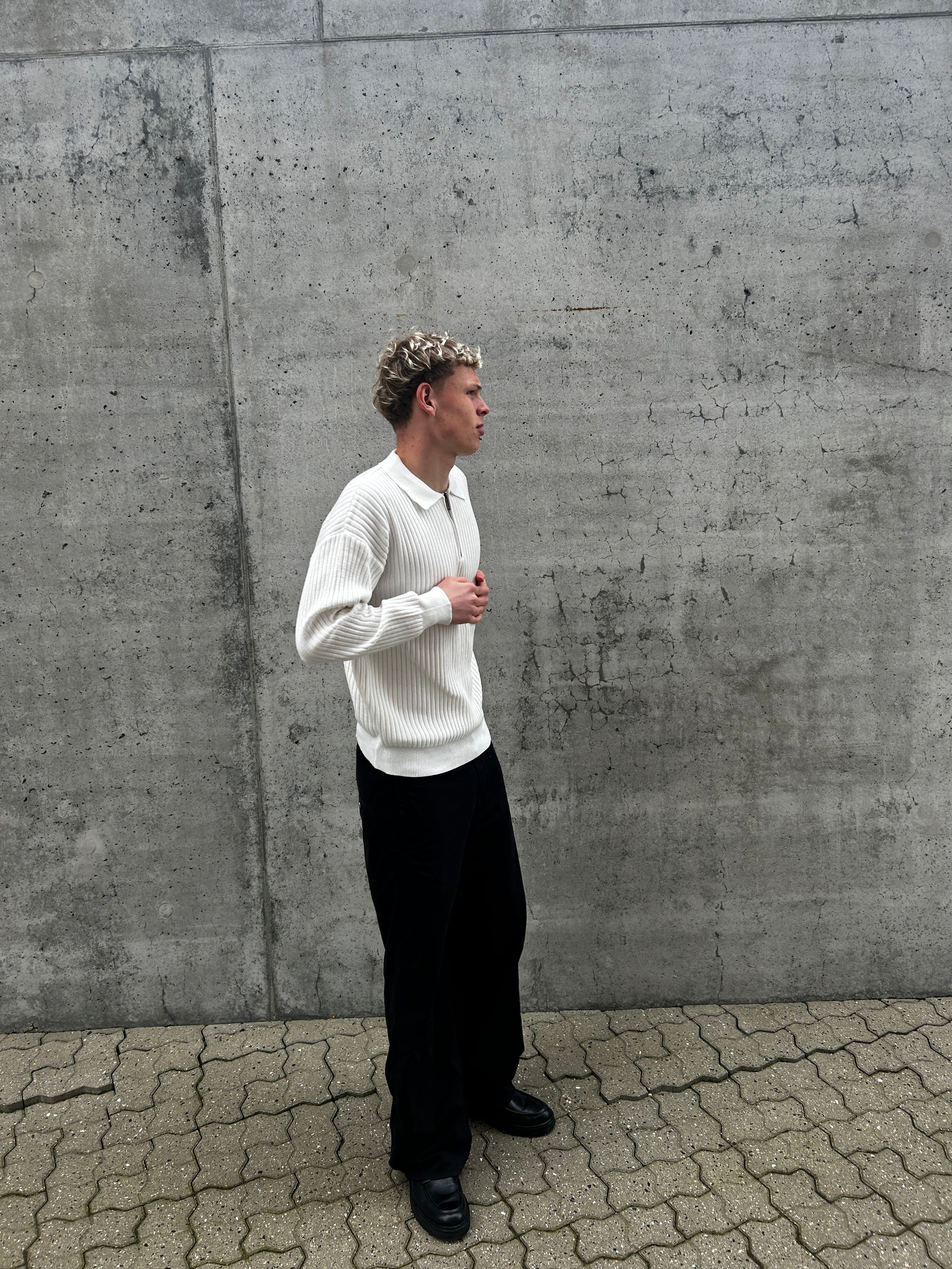 Half zip (hvid - Unisex)