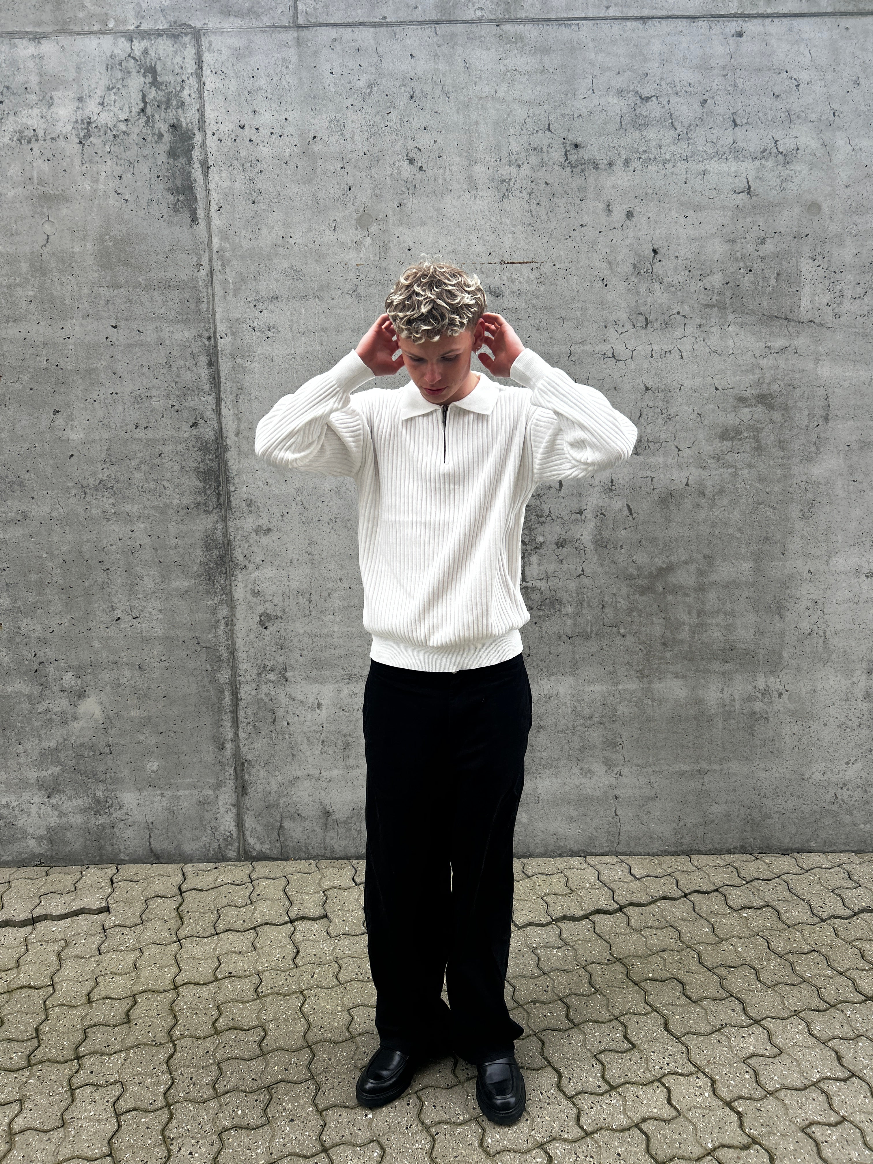 Half zip (hvid - Unisex)