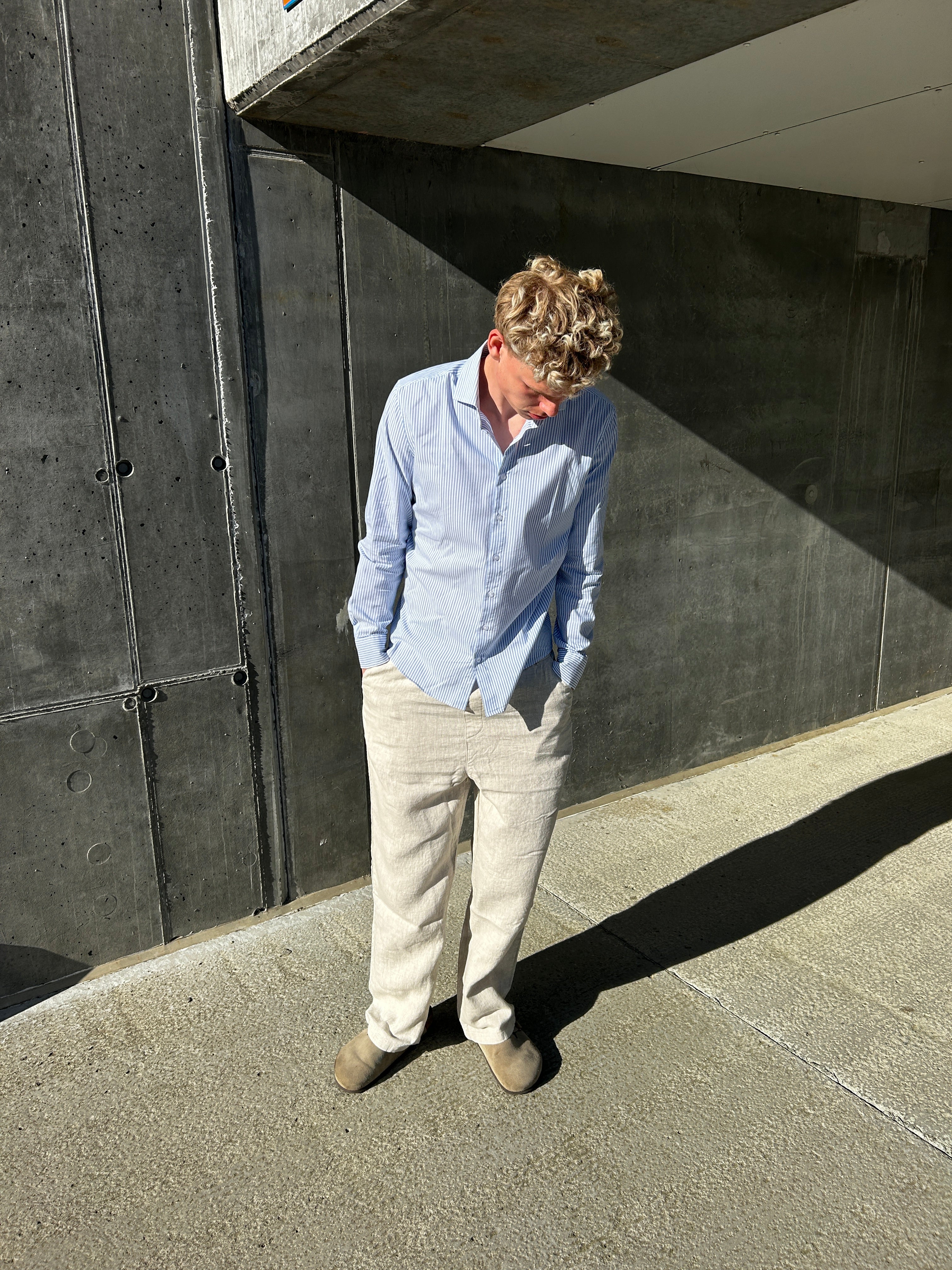 BAGGY HØRBUKSER - BEIGE