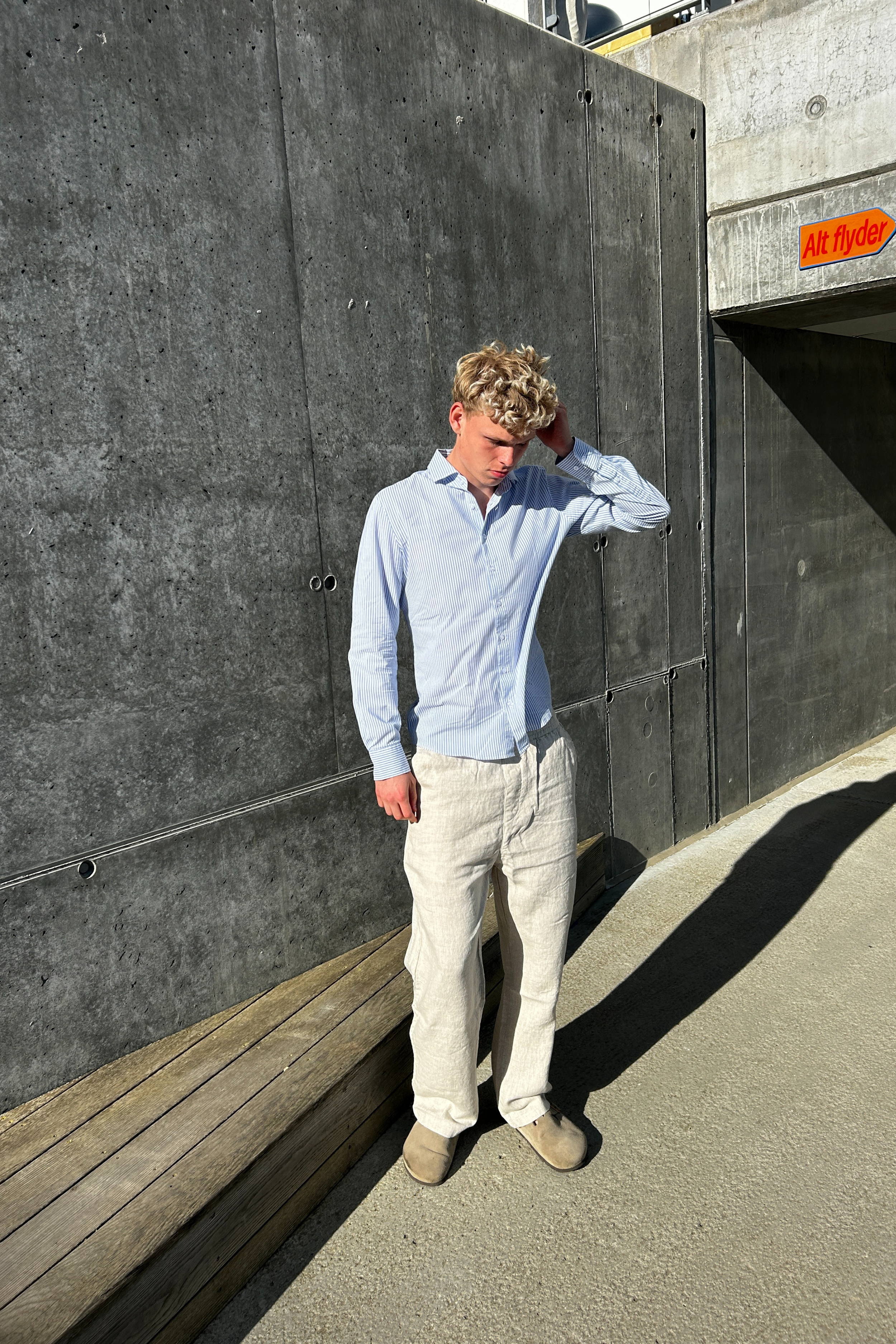 BAGGY HØRBUKSER - BEIGE